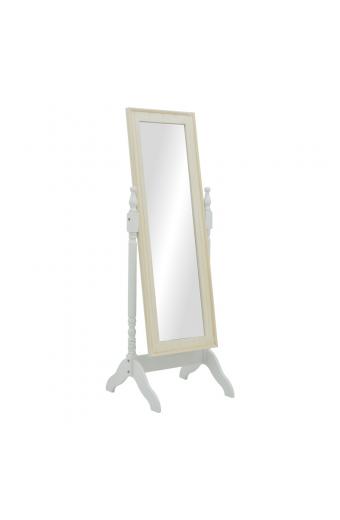 Καθρέπτης Malone Inart mdf σε λευκή αντικέ απόχρωση 55x50x160εκ