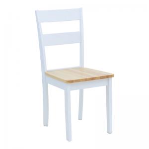 Καρέκλα York pakoworld σε λευκή-φυσική απόχρωση 39.5x47.5x89εκ
