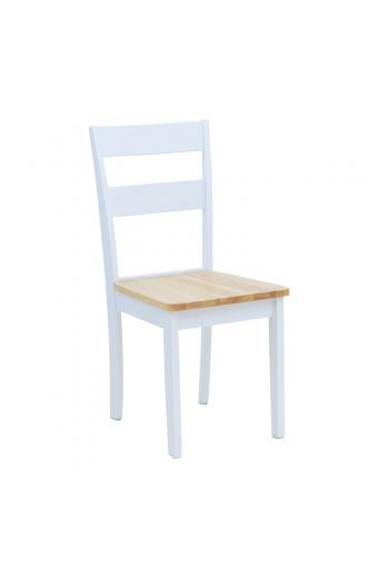 Καρέκλα York pakoworld σε λευκή-φυσική απόχρωση 39.5x47.5x89εκ
