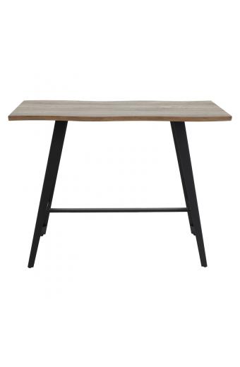 Tραπέζι μπαρ Fortitude pakoworld MDF καρυδί - πόδι μαύρο 140x70x103.5εκ