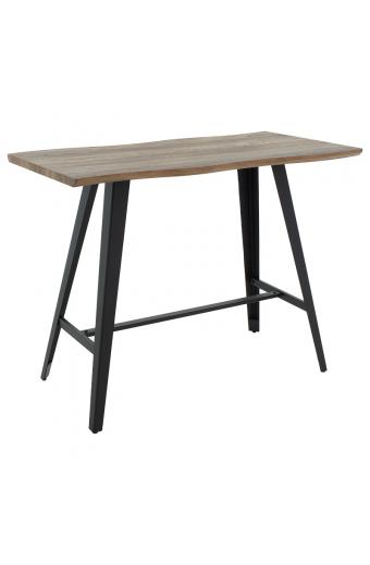Tραπέζι μπαρ Fortitude pakoworld MDF καρυδί - πόδι μαύρο 140x70x103.5εκ
