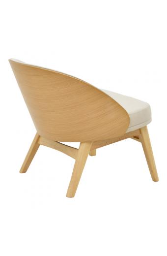 Καρέκλα Sarian pakoworld μπεζ ύφασμα-rubberwood φυσικό πόδι 69,5x71x70.5εκ