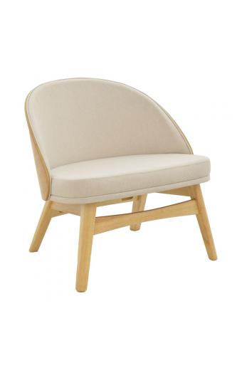 Καρέκλα Sarian pakoworld μπεζ ύφασμα-rubberwood φυσικό πόδι 69,5x71x70.5εκ