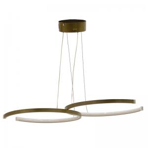 Φωτιστικό οροφής δίφωτο PWL-1176 pakoworld LED 3000K χρυσό 66x39x44εκ
