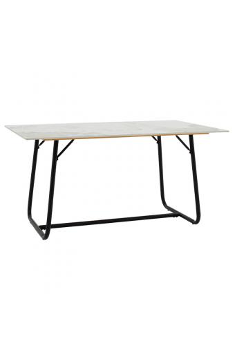 Τραπέζι Revello pakoworld sintered stone λευκό μαρμάρου-μαύρο 150x90x75εκ