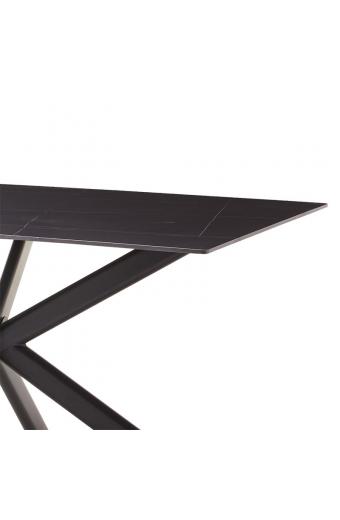 Τραπέζι Bethan pakoworld sintered stone γκρι cement-μαύρο 180x90x75εκ