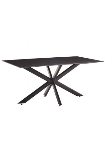 Τραπέζι Bethan pakoworld sintered stone γκρι cement-μαύρο 180x90x75εκ