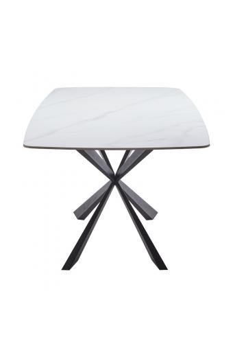 Τραπέζι Viano pakoworld sintered stone ανοιχτό γκρι-μαύρο 180x85x76εκ