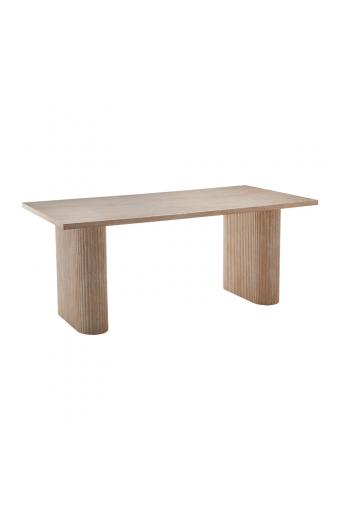 Τραπέζι Loozir pakoworld mdf σε λευκή όψη τραβερτίνας 180x90x75εκ