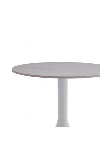 Βοηθητικό τραπέζι Fabron Inart λευκό sintered stone Φ50x52εκ