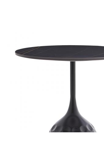 Βοηθητικό τραπέζι Kousien Inart μαύρο sintered stone Φ50x60εκ
