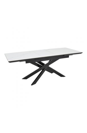 Τραπέζι Rogemi pakoworld γκρι mdf-μαύρο μέταλλο 160-200x90x75εκ