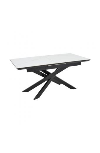 Τραπέζι Rogemi pakoworld γκρι mdf-μαύρο μέταλλο 160-200x90x75εκ