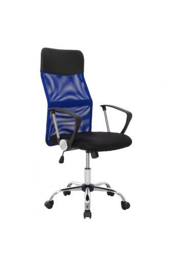 Καρέκλα γραφείου διευθυντή Joel pakoworld με ύφασμα mesh χρώμα μαύρο-μπλε