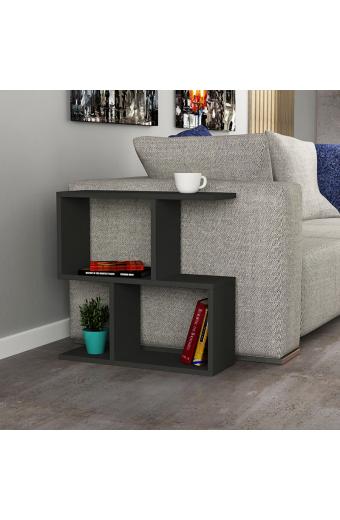 Βοηθητικό τραπέζι Homemania pakoworld χρώμα ανθρακί 60x20x60εκ