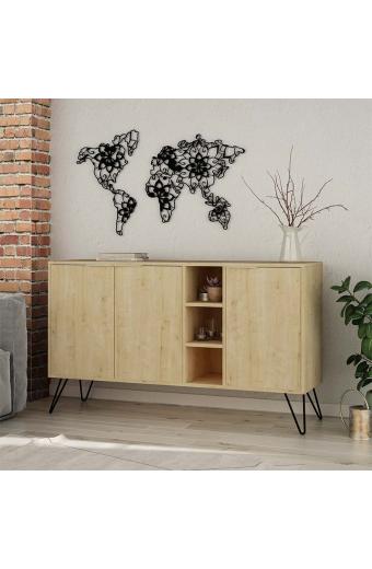 Μπουφές Clara pakoworld χρώμα light oak 142x35.5x83εκ