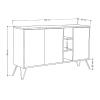 Μπουφές Clara pakoworld χρώμα light oak-ανθρακί 142x35.5x83εκ