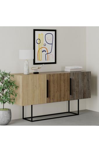 Μπουφές Estella pakoworld φυσικό-καρυδί 150x42x79.5εκ