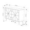 Μπουφές Ursula pakoworld μαύρο μαρμάρου 123x35x77.5εκ