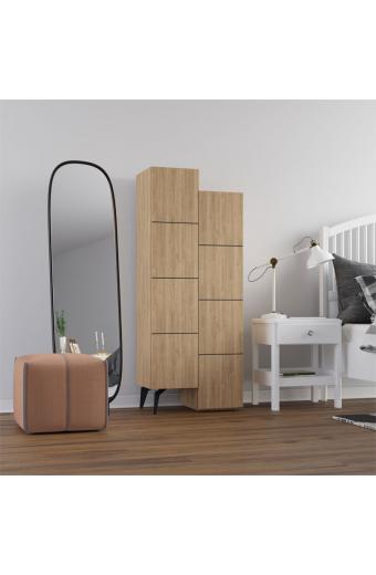 Ντουλάπι-στήλη Romane pakoworld φυσικό 62.2x37.4x155.4εκ