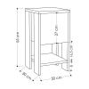 Κομοδίνο Ema pakoworld χρώμα λευκό antique-μόκα 30x30x55εκ