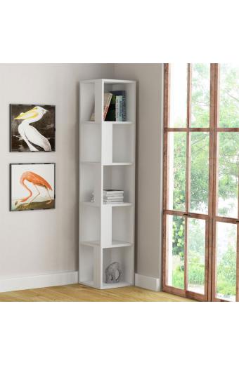 Βιβλιoθήκη στήλη Raphael pakoworld λευκό 31.5x31.5x159εκ