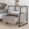 Κομοδίνο Johana pakoworld μαύρο-μόκα 45x40x50εκ