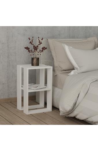 Κομοδίνο Passion pakoworld σε λευκή απόχρωση 34x30x55εκ