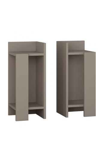 Κομοδίνο Immerse pakoworld σετ 2 τμχ. μόκα 27x25x60εκ