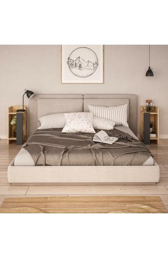 Κομοδίνο Immerse pakoworld σετ 2 τμχ. oak-ανθρακί 27x25x60εκ