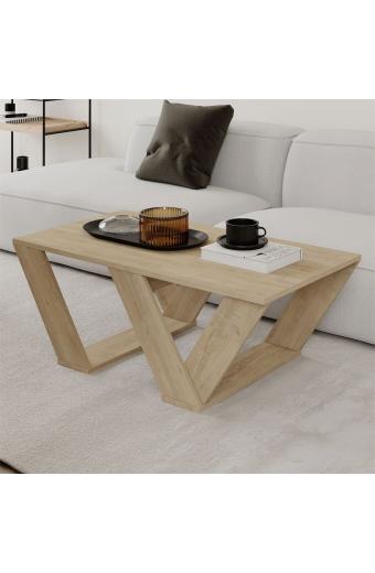 Τραπέζι σαλονιού Pipra pakoworld σε χρώμα φυσικό 110x60x40