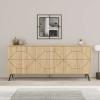 Μπουφές Bufel pakoworld σε φυσική απόχρωση 181x35x77.4εκ