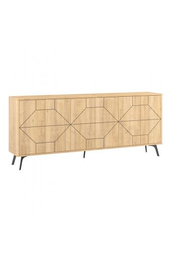 Μπουφές Dune pakoworld σε φυσική απόχρωση 181x35x77.4εκ