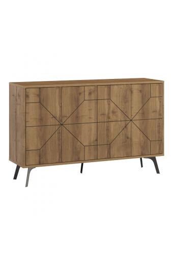 Μπουφές Dune pakoworld σε καρυδί απόχρωση 123x35x77.4εκ