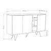 Μπουφές Clara pakoworld σε μόκα-ανθρακί απόχρωση 142x35,6x83εκ