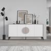 Μπουφές Gora pakoworld σε λευκή με μόκα απόχρωση  180x35.6x82εκ