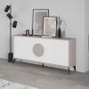 Μπουφές Gora pakoworld σε λευκή με μόκα απόχρωση  180x35.6x82εκ