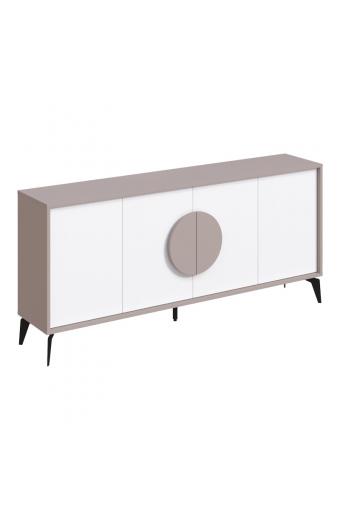 Μπουφές Gora pakoworld σε λευκή με μόκα απόχρωση  180x35.6x82εκ