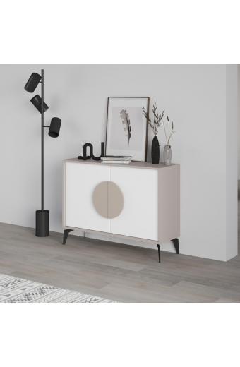 Μπουφές Gora pakoworld σε μόκα - λευκή απόχρωση 110x35.6x82εκ