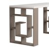 Γραφείο Labirent pakoworld χρώμα λευκό-μόκα 140x60x75εκ