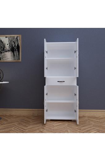 Ντουλάπα-στήλη Milou pakoworld λευκό 59x34.5x140εκ