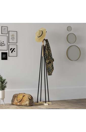 Καλόγερος ρούχων Myra pakoworld φυσικό-μαύρο χρώμα Φ40x160εκ