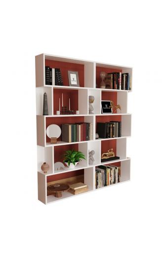 Βιβλιοθήκη Booky pakoworld 12 ραφιών λευκό μελαμίνης 120x20x175εκ