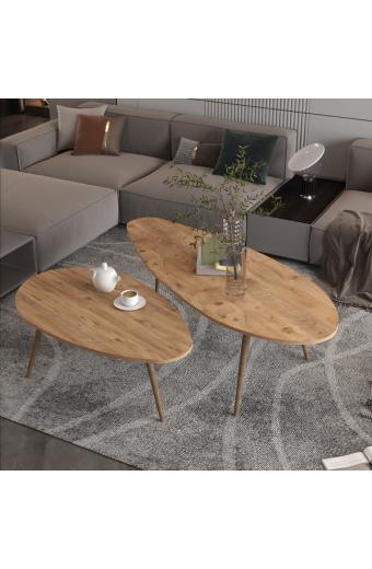 Τραπέζι σαλονιού Monty pakoworld καρυδί μελαμίνης 116x46x46εκ