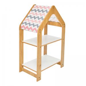 Ραφιέρα Montessori Zoilen pakoworld φυσικό-λευκό-ροζ mdf 50x30x80εκ
