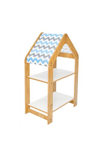 Ραφιέρα Montessori Zoilen pakoworld φυσικό-λευκό-μπλε mdf 50x30x80εκ