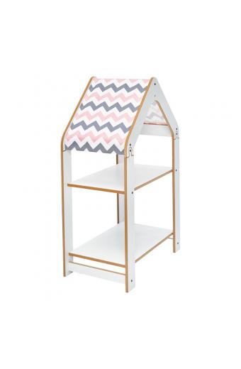 Ραφιέρα Montessori Zoilen pakoworld λευκό-ροζ mdf 50x30x80εκ