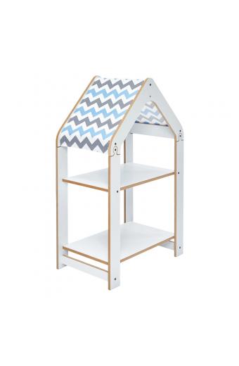 Ραφιέρα Montessori Zoilen pakoworld λευκό-μπλε mdf 50x30x80εκ