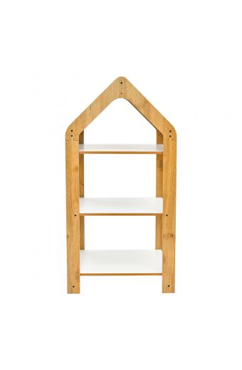 Ραφιέρα Montessori Zoilen I pakoworld λευκό-φυσικό-ροζ mdf 50x30x100εκ