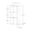 Ντουλάπα κουζίνας Guzel pakoworld σε λευκή απόχρωση 60x31.4x140εκ